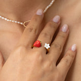 FacetoFace strawberry and flower ring