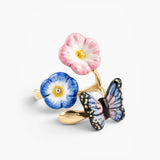 Bague papillon de nuit et roses célestes