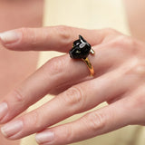 Anillo cabeza de pantera negra