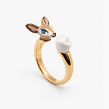 Anillo FaceToFace cierva y flor