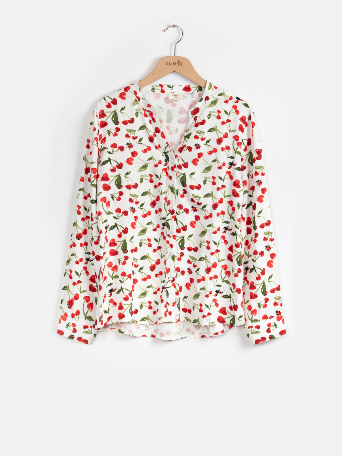 Anna cherry and hearts shirt - Chérie Cherry
