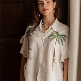 Blouse palmiers à volants - Indomptable