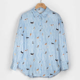 Striped Oversized Shirt - Like Cat and Dog
