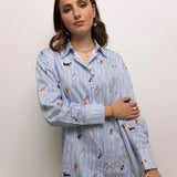 Striped Oversized Shirt - Like Cat and Dog