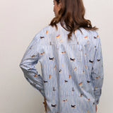 Striped Oversized Shirt - Like Cat and Dog
