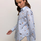 Striped Oversized Shirt - Like Cat and Dog