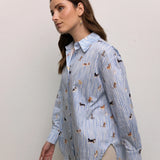 Striped Oversized Shirt - Like Cat and Dog