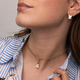 Coton de Tulear dog head and bow dangle earrings