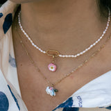 Charm rosa celeste
