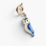 Dije de búho azul y dorado