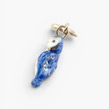 Dije de búho azul y dorado