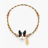 Multicolored bulldog cord bracelet