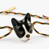 Multicolored bulldog cord bracelet