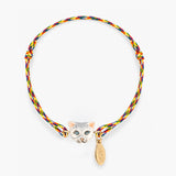Bracelet cordon multicolore chat tabby