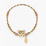 Bracelet cordon multicolore léopard