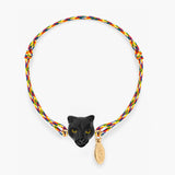 Black panther multicoloured cord bracelet