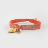 Bracelet twistband élastique orange perroquet jaune