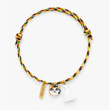 Multicolored cat cord bracelet with tassel