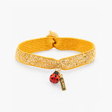 Orange ladybug elastic twistband bracelet