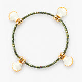 Bracelet perles d'hématite coquillage