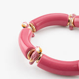 Bracelet perles roses cacatoès