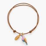 Bracelet cordon oiseau Rollier