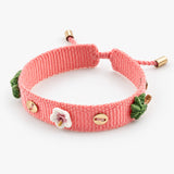 Bracelet tressé rose à charms