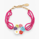 Pearl bracelet with flower crown