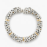 White and gold leopard print kiss bracelet