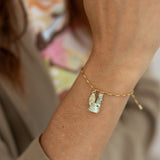 Bracelet cordon zèbre vert