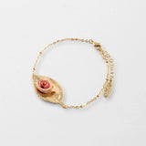 Snail on hazel leaf bracelet
