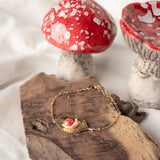 Snail on hazel leaf bracelet