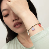 Anemone flower beaded bracelet
