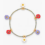 Anemone flower beaded bracelet