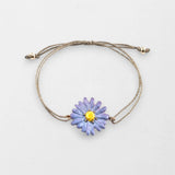 Iridescent anemone flower cord bracelet