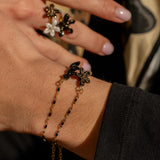 Bracelet perles fleur d'Erine noire