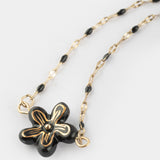 Bracelet perles fleur d'Erine noire