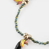 hematite bead and toucan bracelet