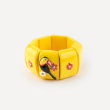 Tropical stretch cuff bracelet
