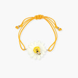 Bracelet cordon marguerite et abeille