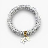 Pulsera fetiche gris, seda y jazmín