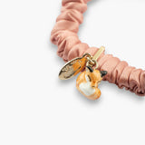 Pulsera fetiche rosa, seda y zorro