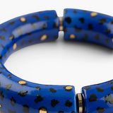 Maxi bracelet léopard bleu et doré