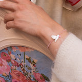 Bracelet perles rose et colombe