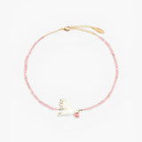 Bracelet perles rose et colombe