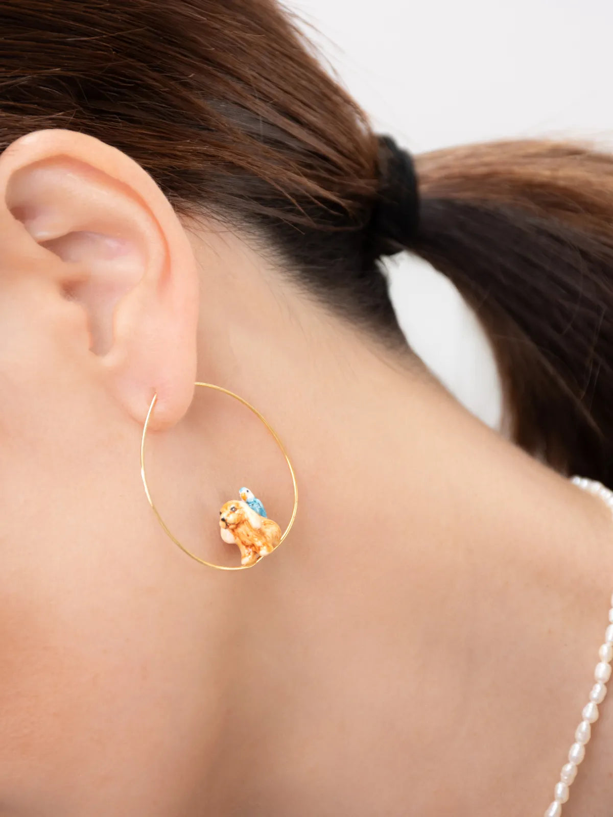 Small Cocker Spaniel and Bird Creoles