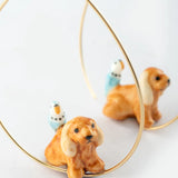 Small Cocker Spaniel and Bird Creoles