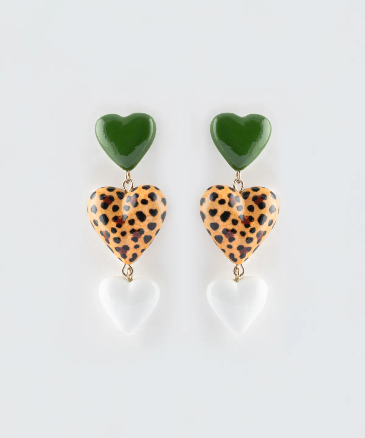 Boucles d'oreilles pendantes triples cœurs