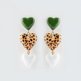 Boucles d'oreilles pendantes triples cœurs