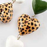 Boucles d'oreilles pendantes triples cœurs